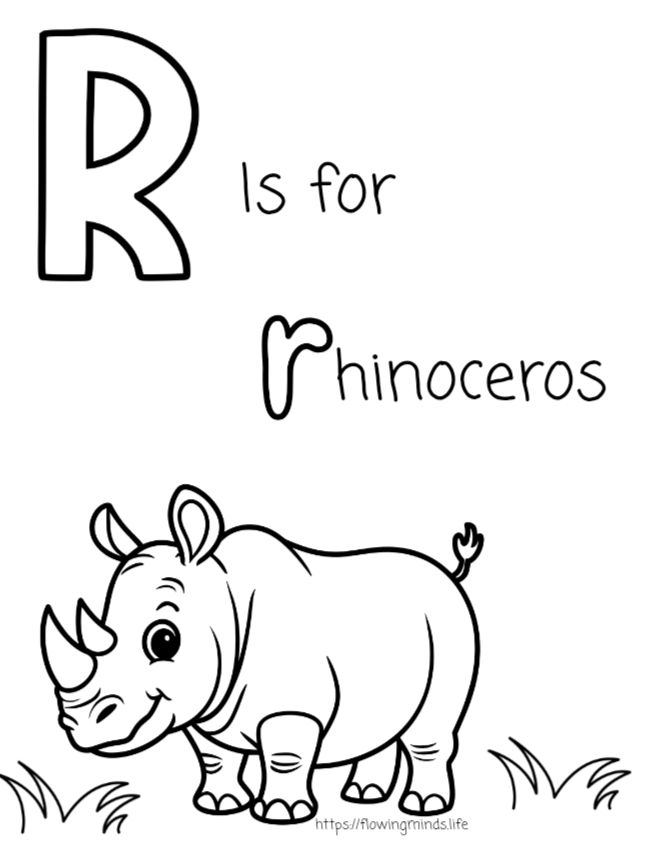 R is for rhinoceros