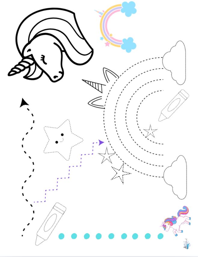 Unicorn themed messy mat