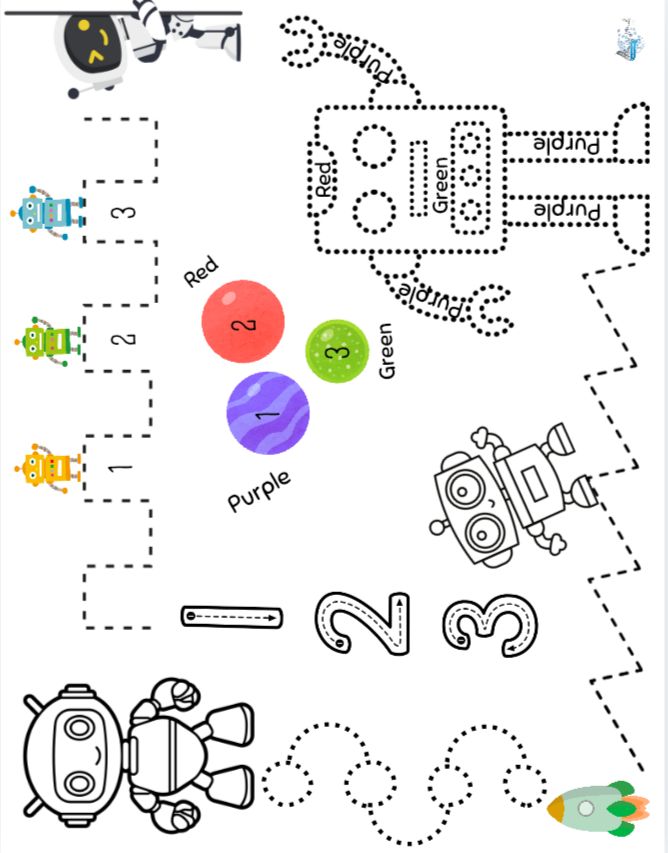 Counting with robots messy mat