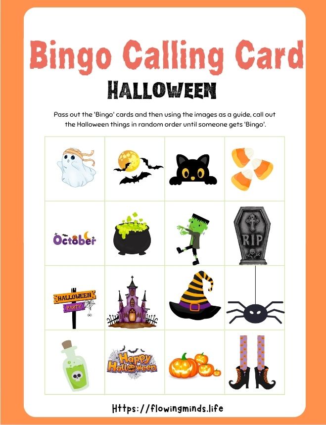 Halloween things bingo