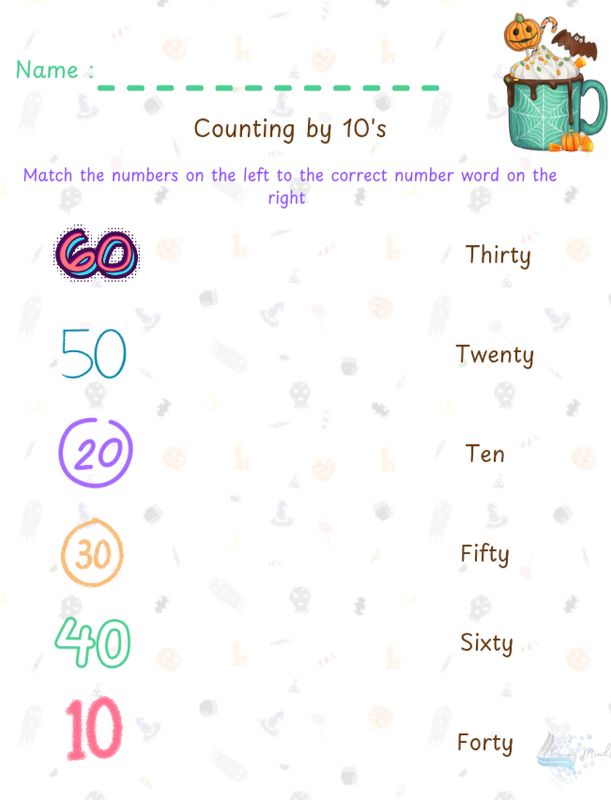 Halloween skip counting activity