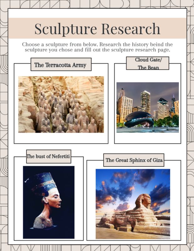 Sculpture research activity