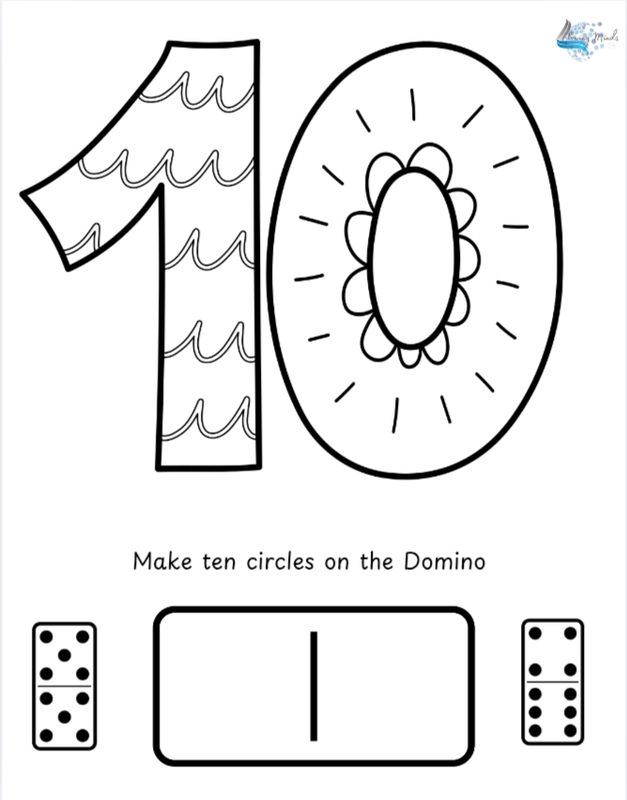 The number 10 color and count activity