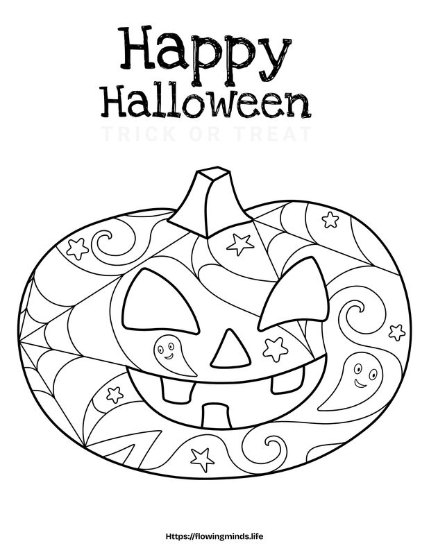 Halloween pumpkin coloring page 