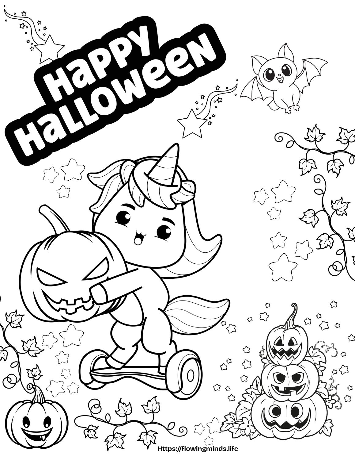 Happy Halloween coloring page 