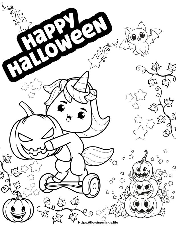 Happy Halloween coloring page 