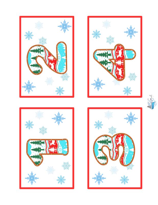 Winter numbers matching card game