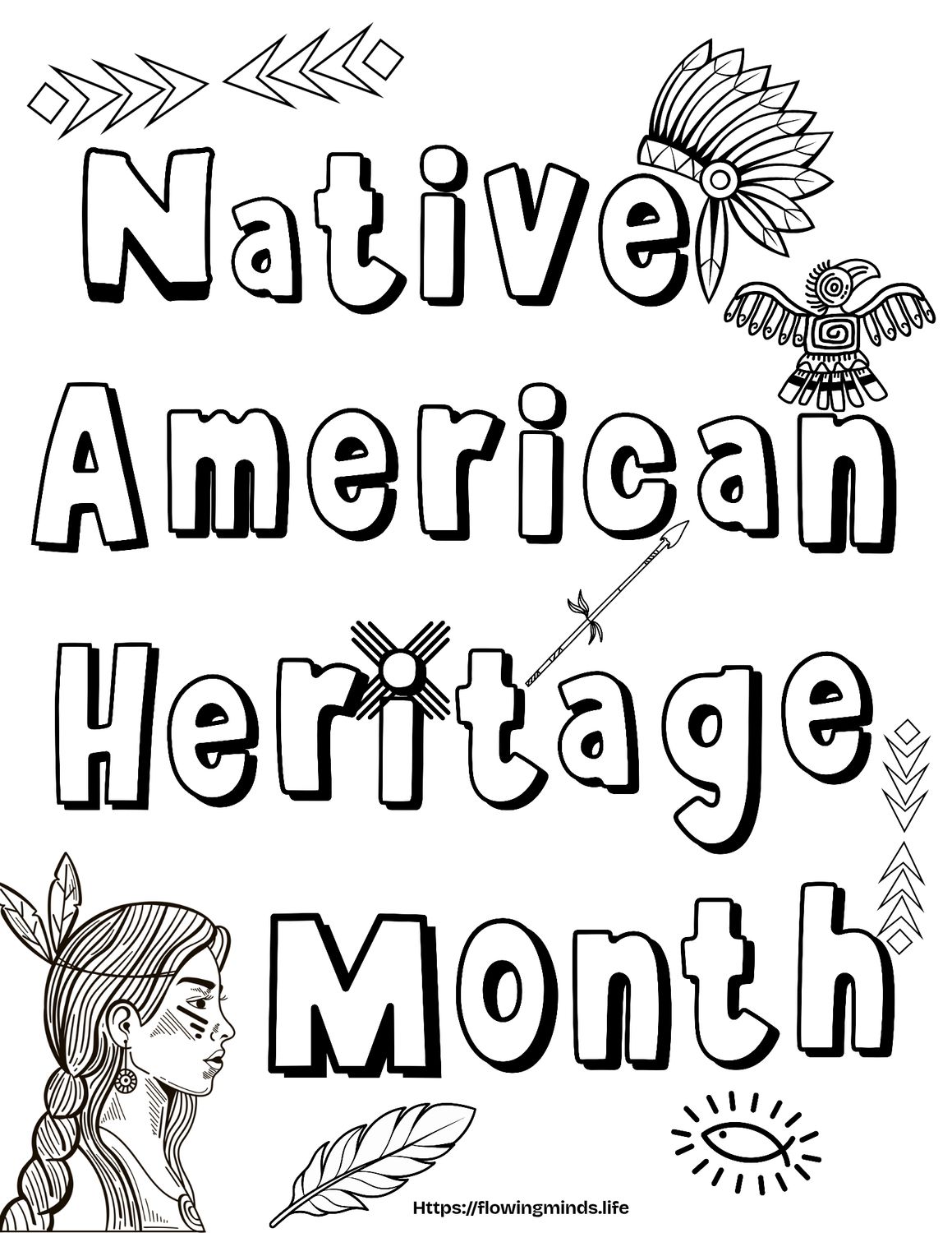 Native American Heritage Month coloring page