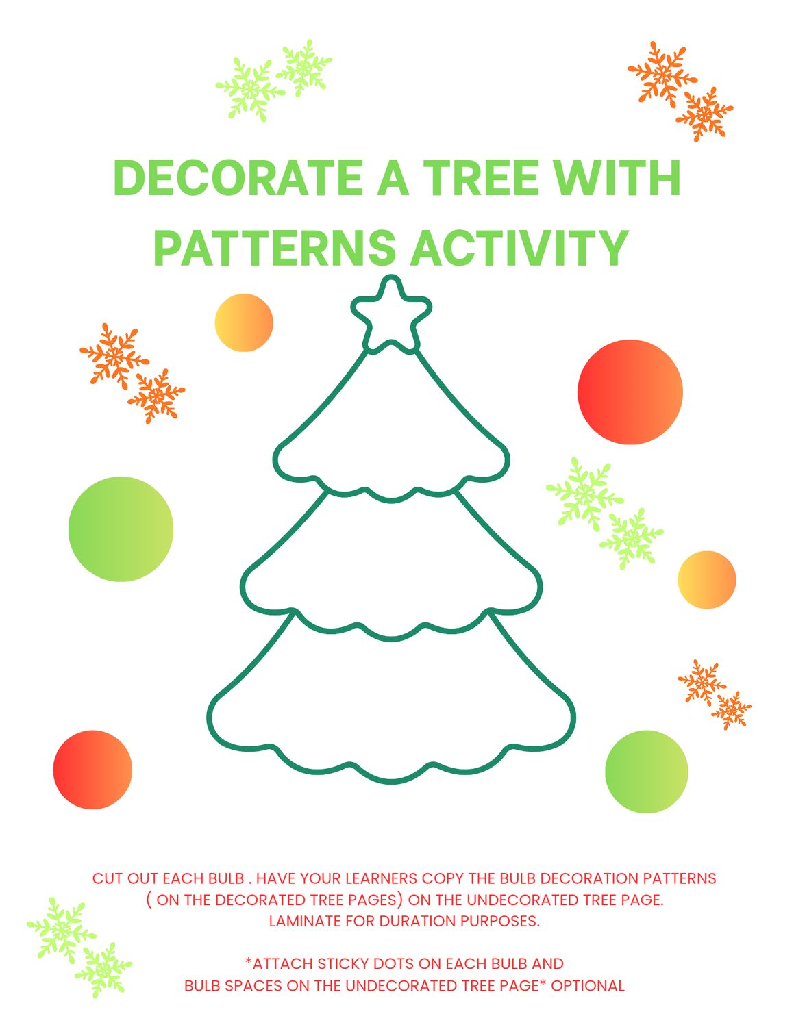Decorate the tree with patterns activity