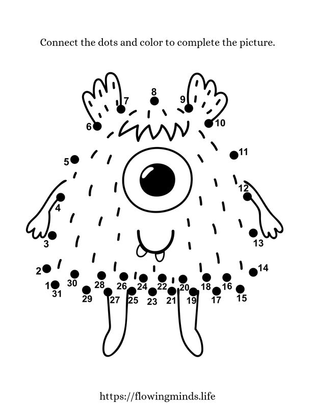 Monster connect the dots activity