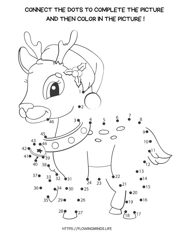 Reindeer connect the dots activity 