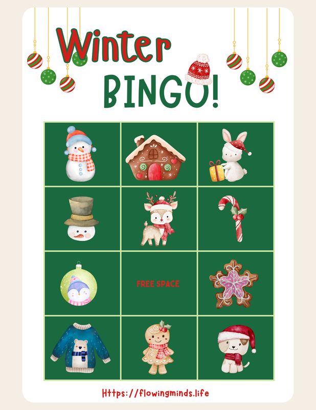 Winter themed Bingo game
