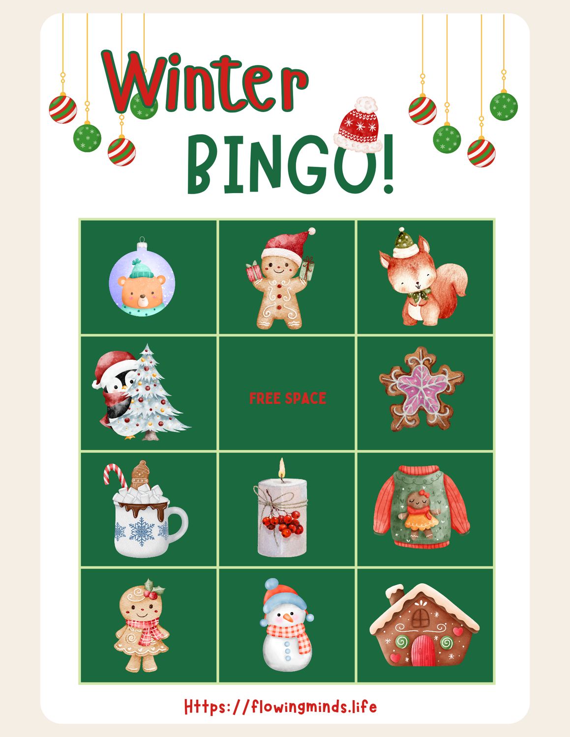 Winter themed Bingo game