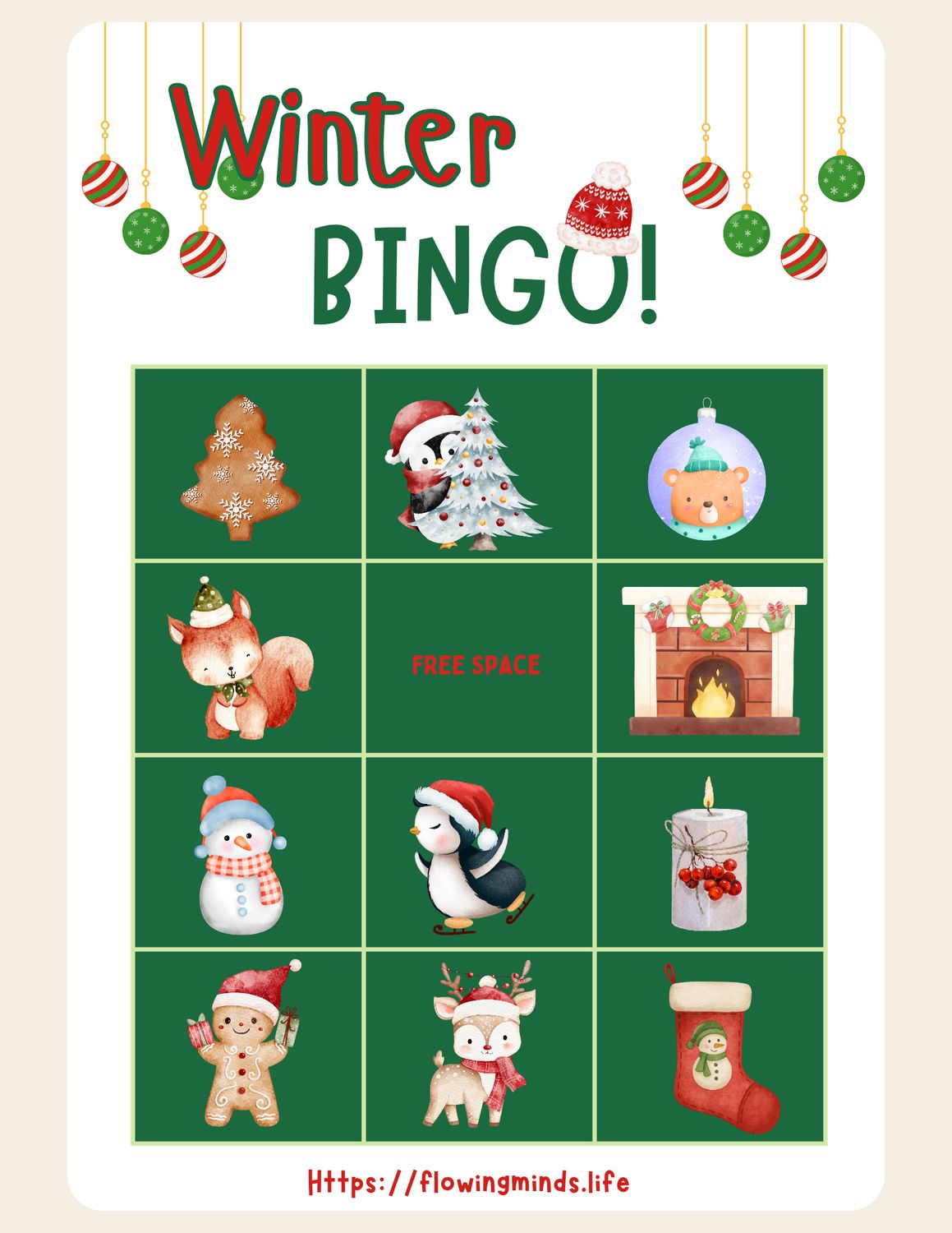 Winter themed Bingo game