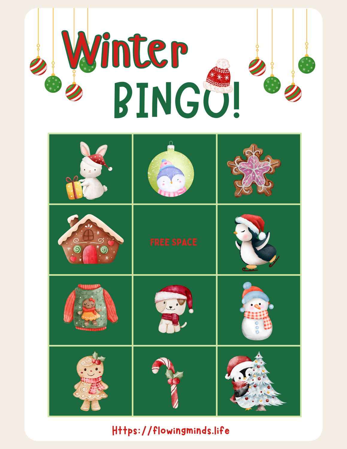 Winter themed Bingo game