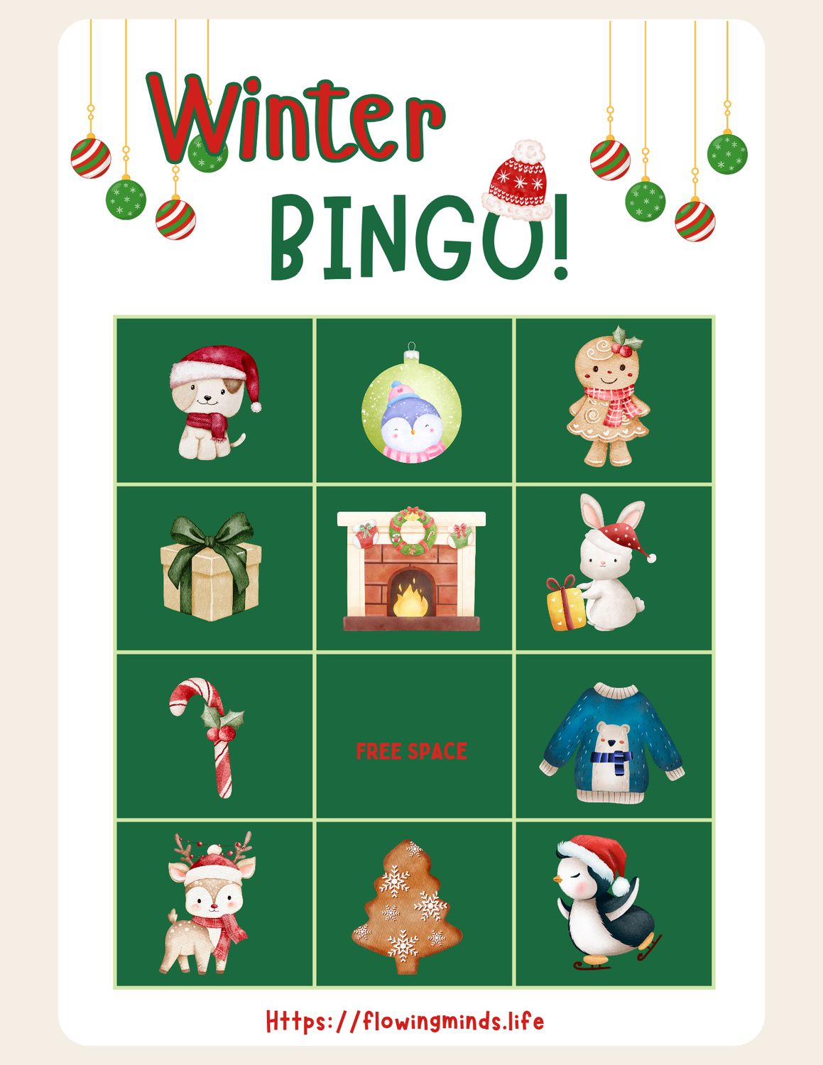 Winter themed Bingo game
