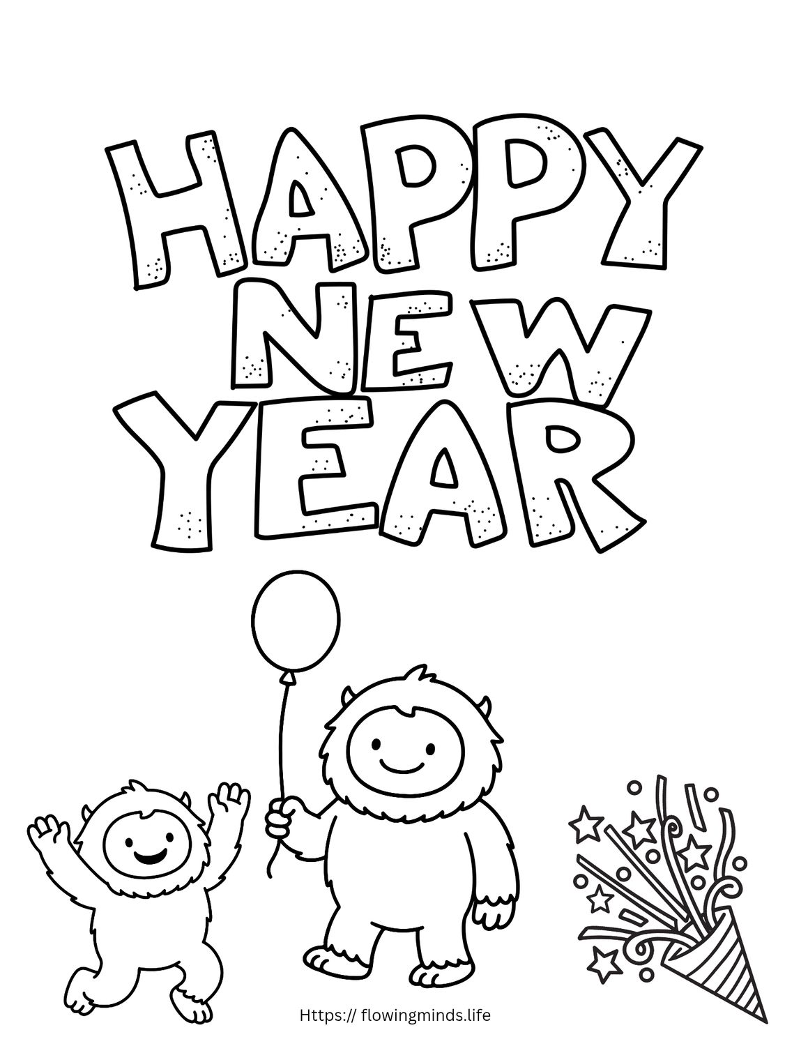 New Year's coloring page