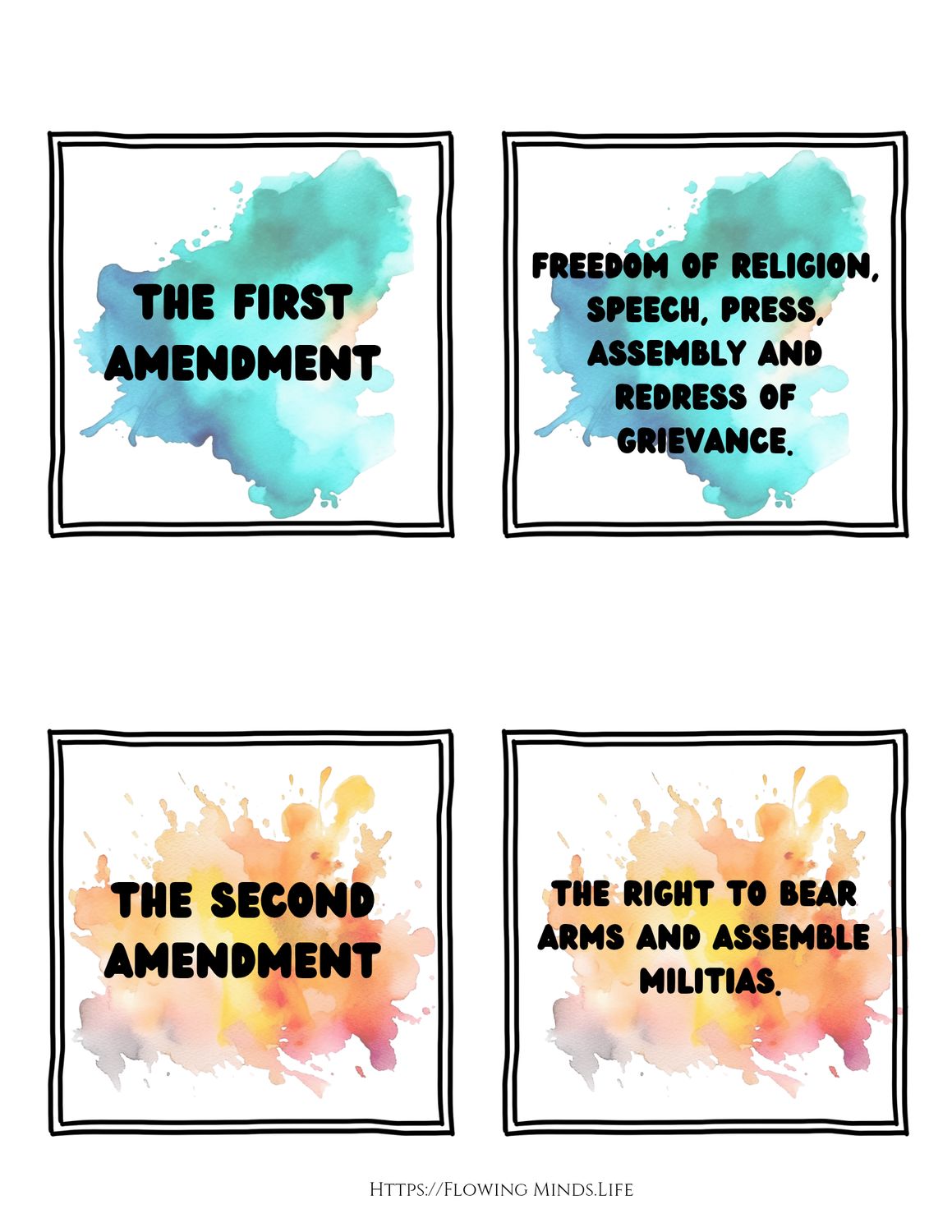 The First Ten Amendments Matching Card Activity
