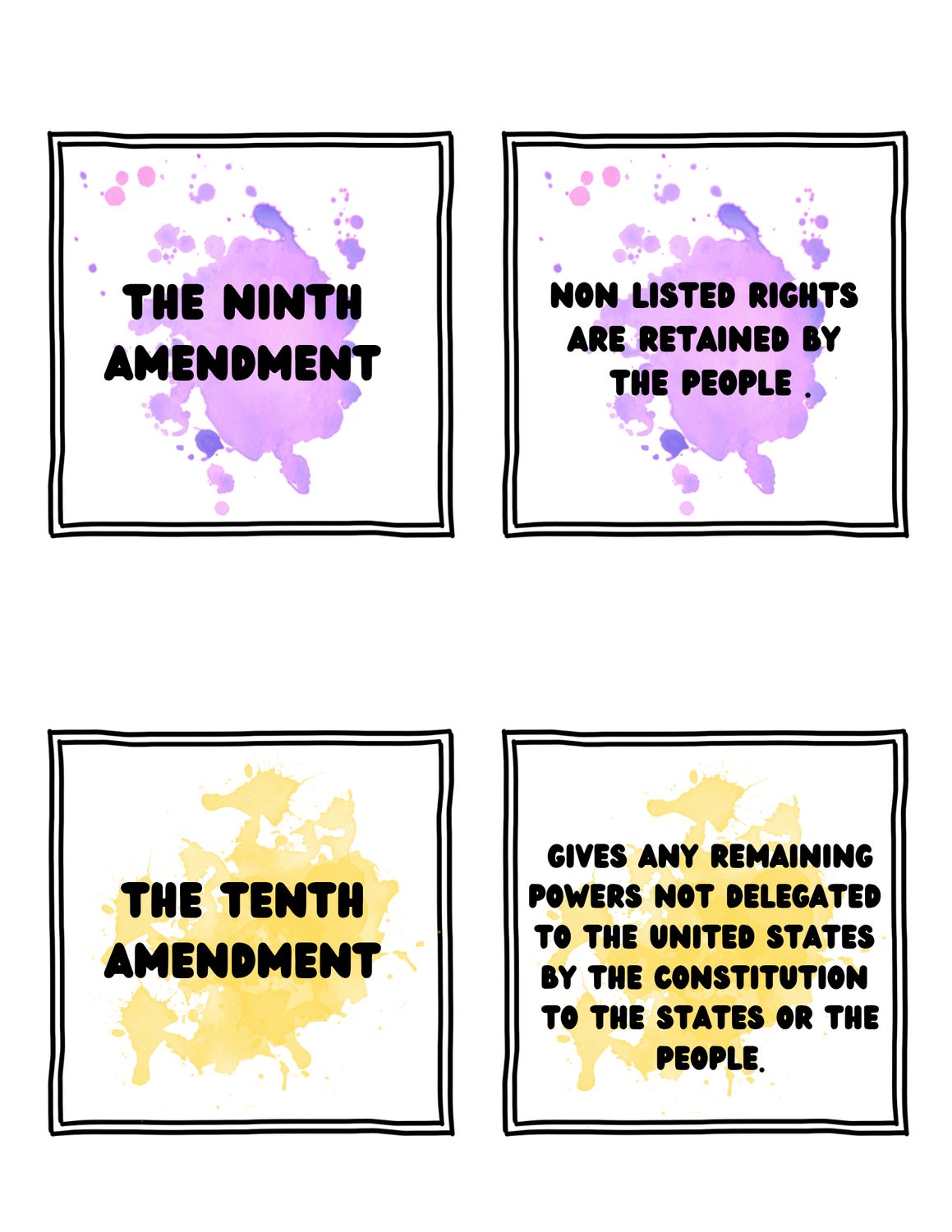 The First Ten Amendments Matching Card Activity