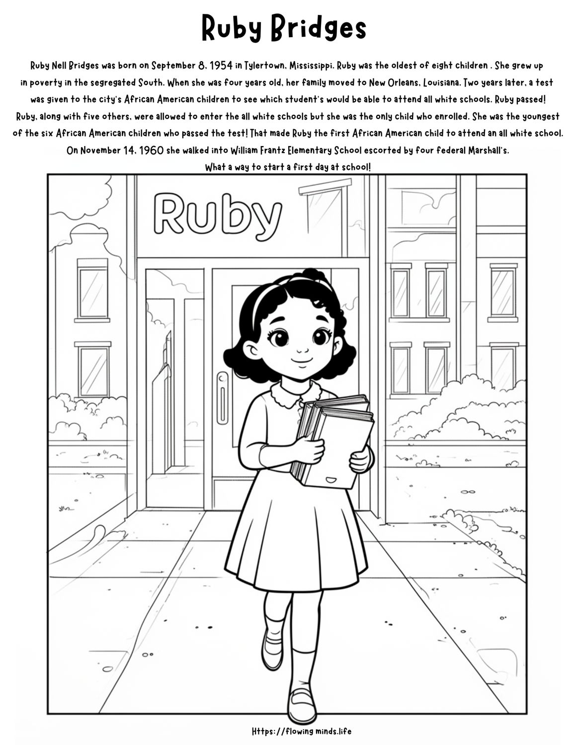 Ruby Bridges coloring page