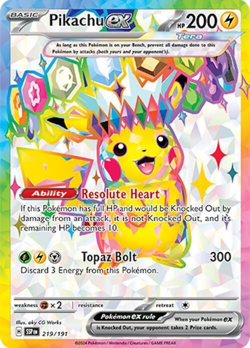 Pikachu ex - 219/191 - SV08: Surging Sparks (SSP) Ultra Rare