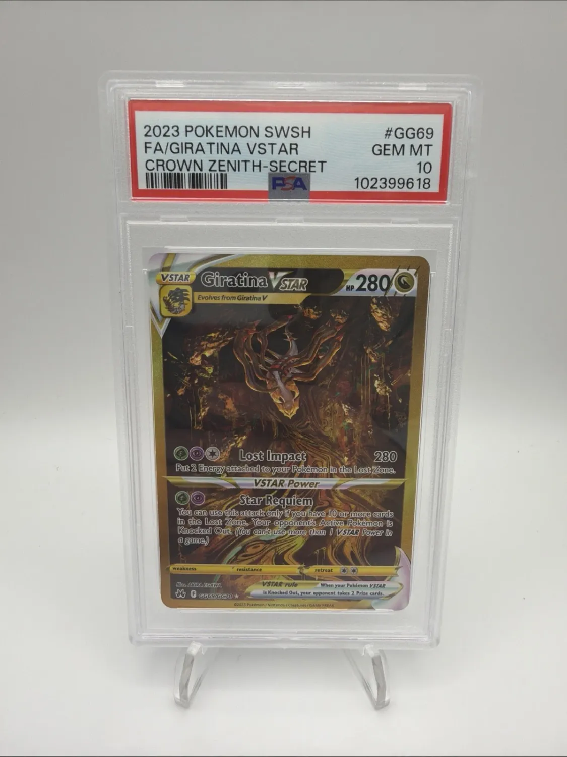 Pokémon Giratina VSTAR Holo Rare TCG Card GG69/GG70 Crown Zenith PSA 10