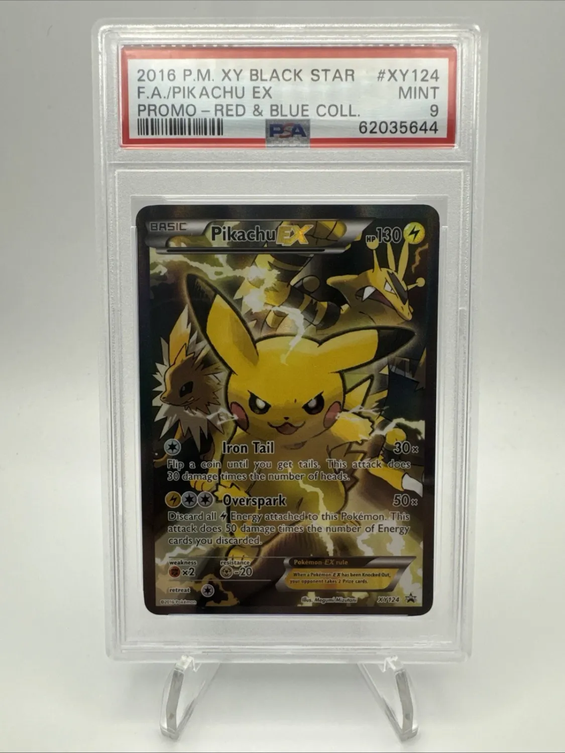Pokemon Pikachu TCG EX XY124 Promo Holo Card PSA 9 MINT