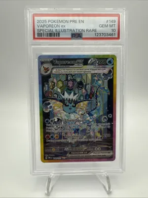 Pokémon TCG Prismatic Evolutions Vaporeon EX Sir 149/131 PSA 10