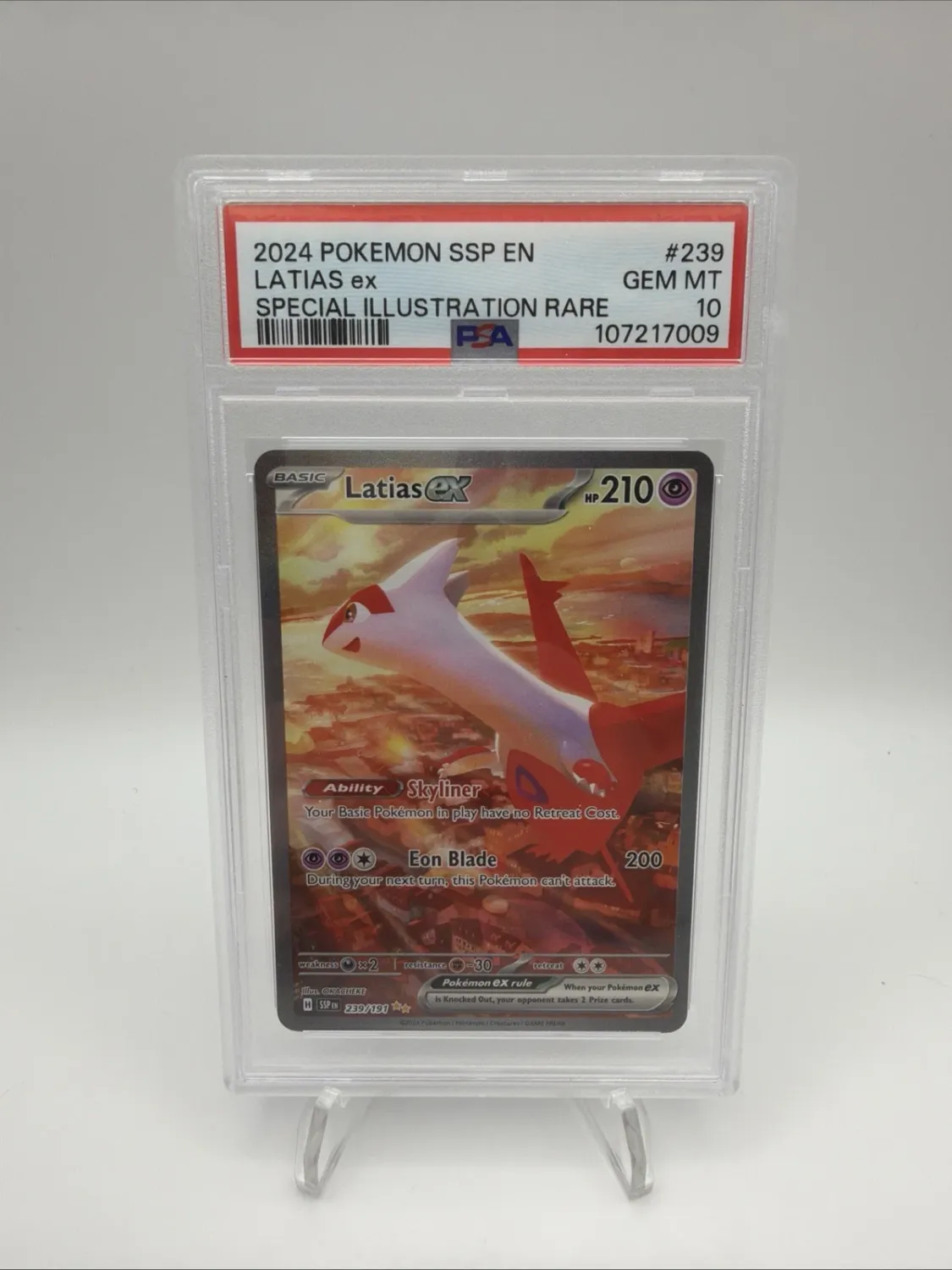 Latias EX Holo PSA 10 Gem Mint Surging Sparks 239/191 SV08