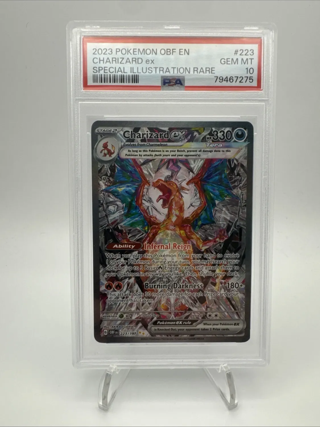 Charizard EX Holo PSA 10 Obsidian Flames Series 223/197 SV03