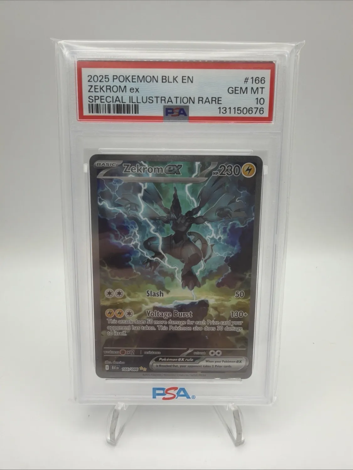 Pokémon Black Bolt Zekrom EX TCG Special Illustration Rare Card 166/086 PSA 10