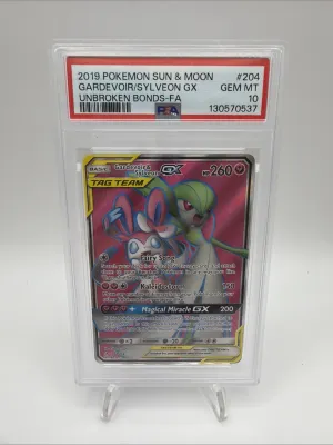 Pokemon Gardevoir &amp; Sylveon GX Full Art 204/214 PSA 10 Unbroken Bonds Tag Team