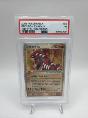 Pokemon 2006 Groudon EX Holo Card 93/100 PSA 1, Poor Condition