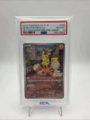 Pokémon Pikachu TCG Promo Card PSA 10 Detective Pikachu Returns 098/Sv-p