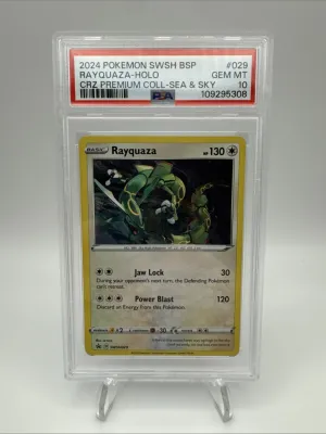 PSA 10 Rayquaza Holo Black Star Promo SWSH029 PSA 10 Sea and Sky