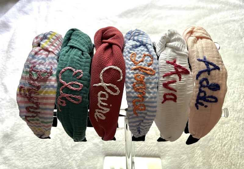 Personalized Top Knot Headband