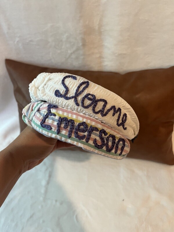 Personalized Top Knot Headband