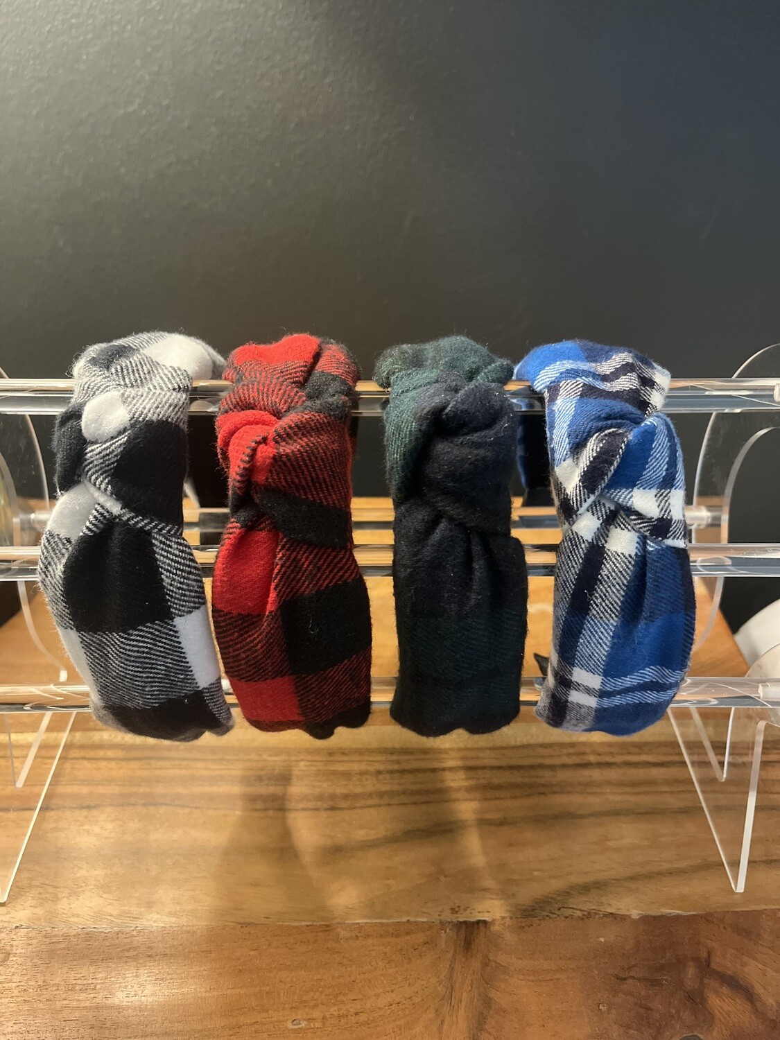 Plaid Top Knot Headband
