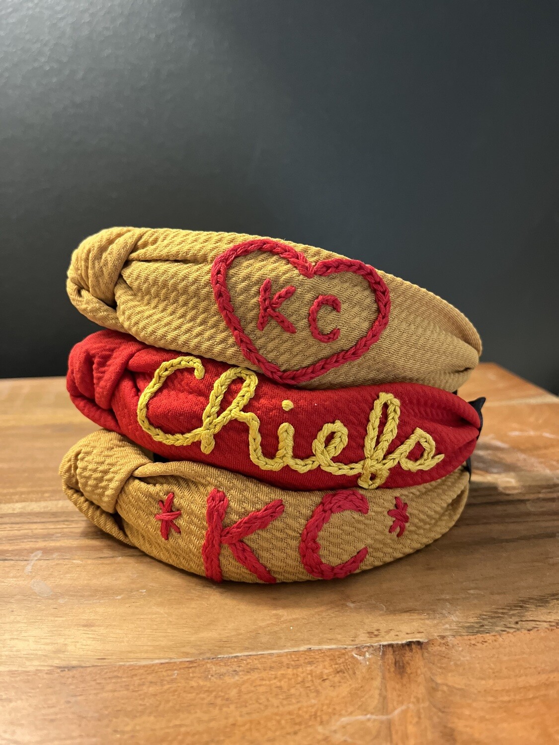 KC Chiefs Top Knot Headbands