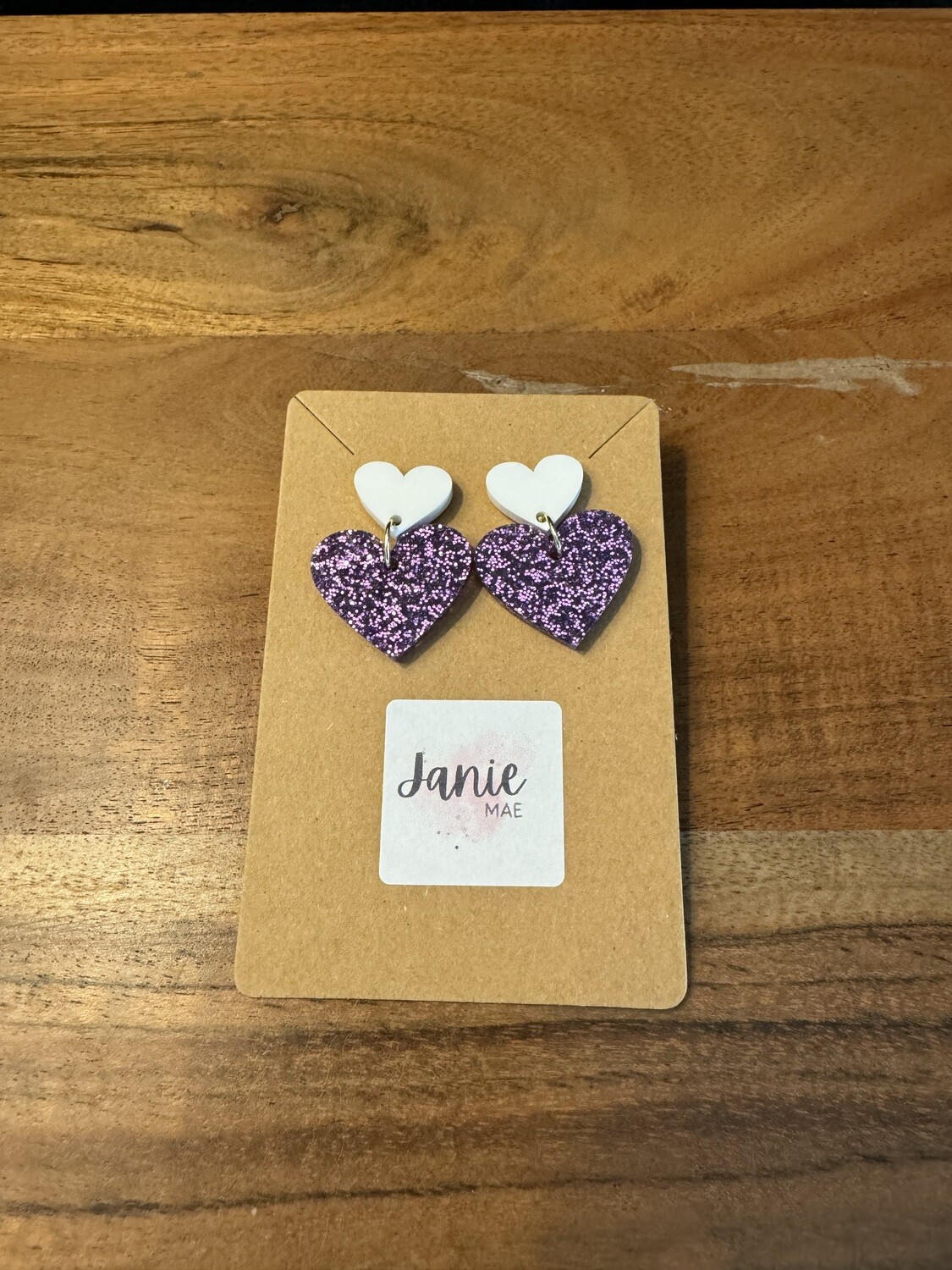 K-STATE Heart Dangle Earrings