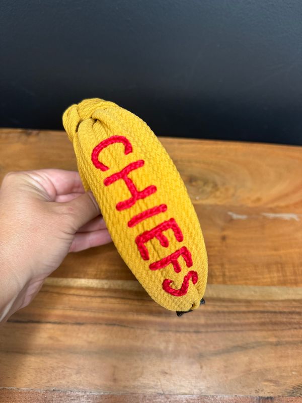 Gold Chiefs top knot headband