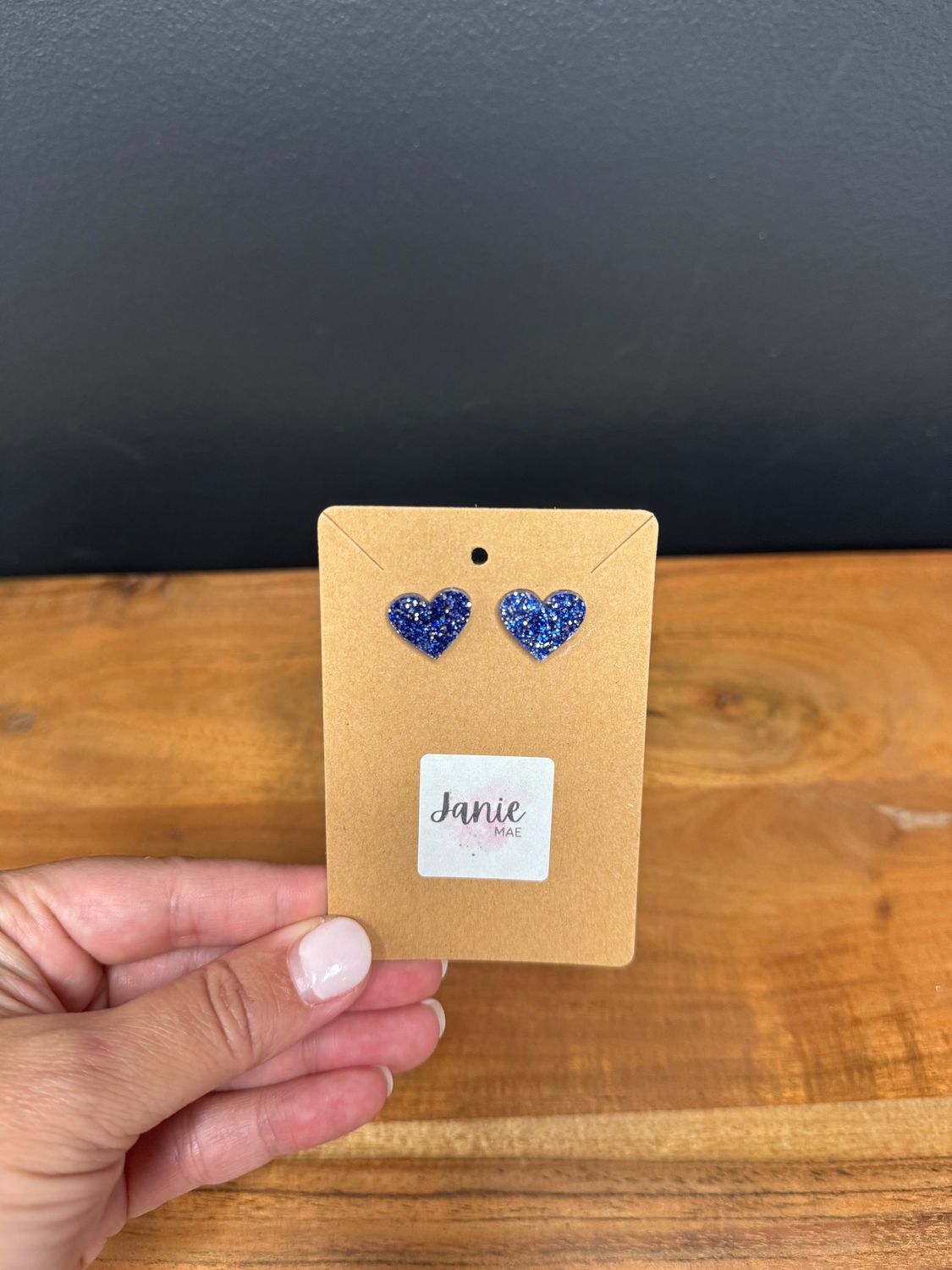 Blue Sparkle Stud Earrings
