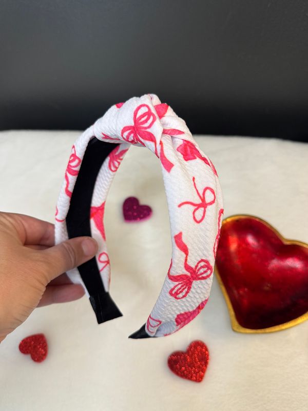 Pink Bow Top Knot Headband