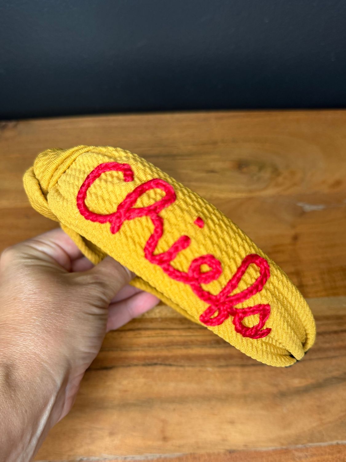 Gold Chiefs Cursive Headband