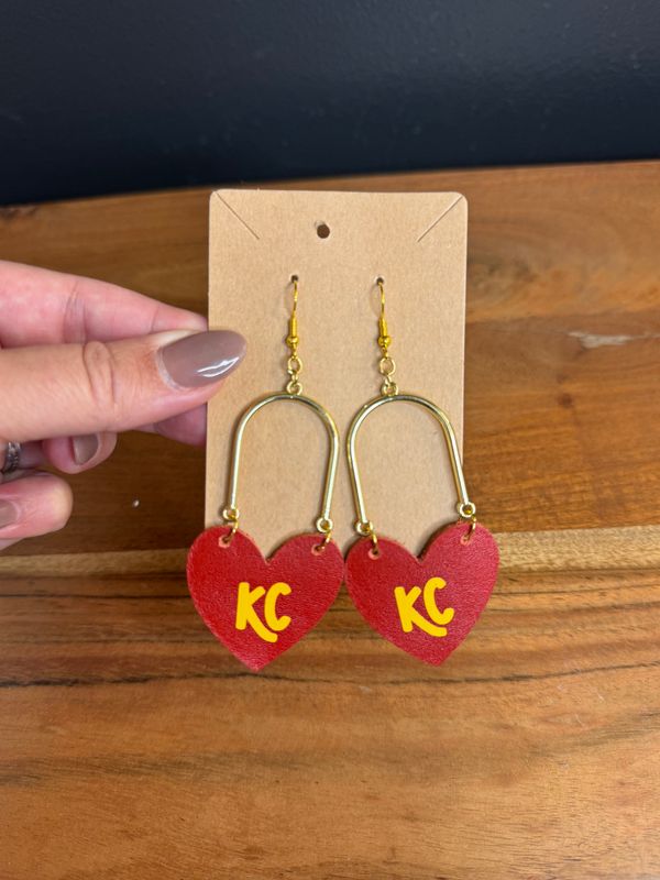 Red KC Heart Earring