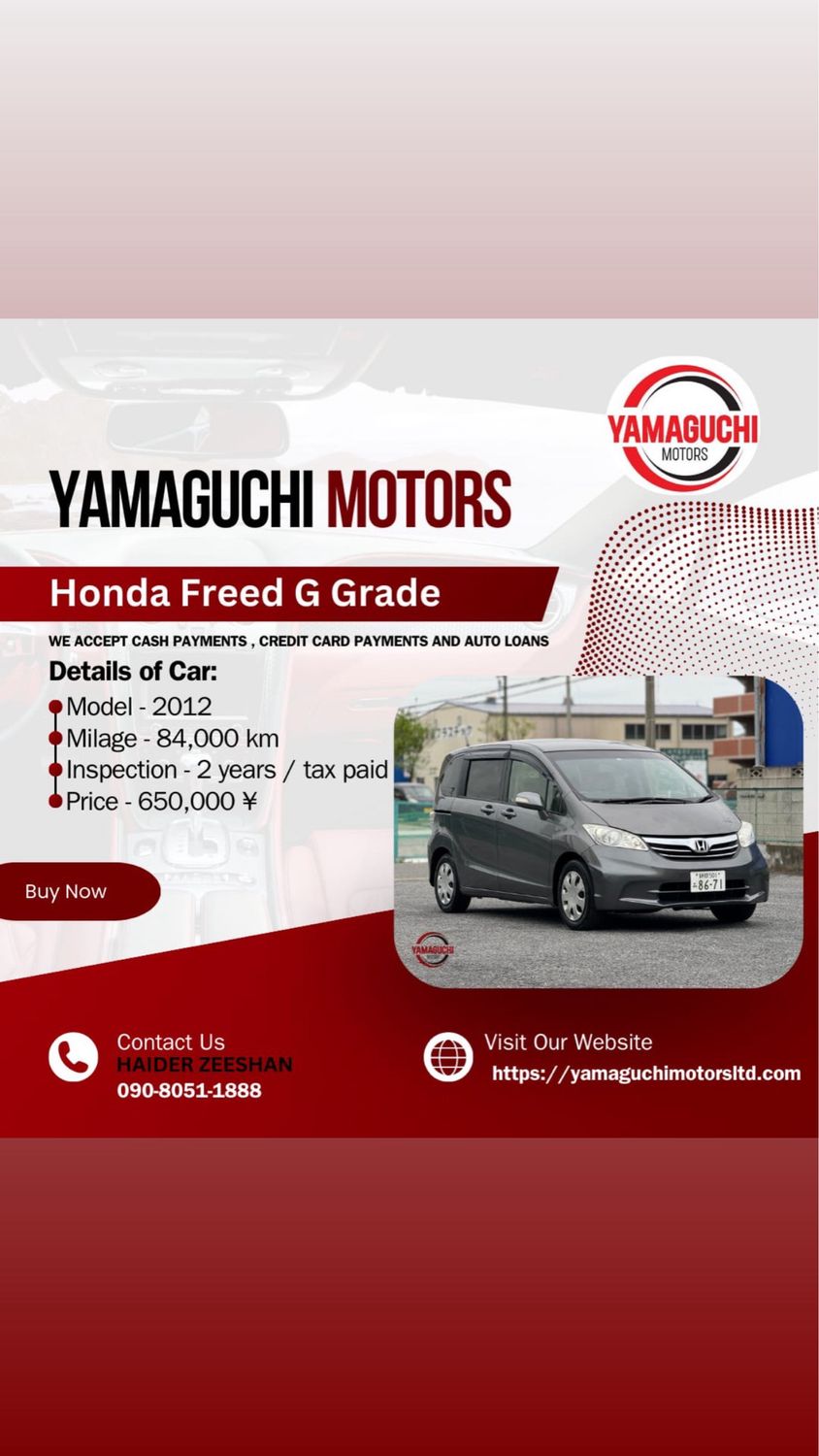 Honda Freed G Grade With Cruise Control Option For Sale