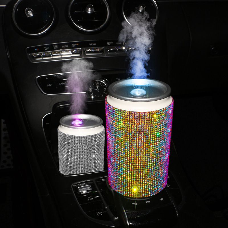 Car Diamond-encrusted Aromatherapy Humidifier, Automatic Fragrance Sprayer, Creative Starry Sky Atmosphere Light, Small And Convenient Humidifier For Car