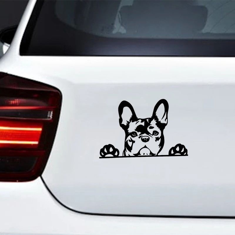 Car Sticker Dog Pattern Sticker Animal Reflective Car Sticker Rear Window Glass Scratch Sticker Car Supplies, Color: Black