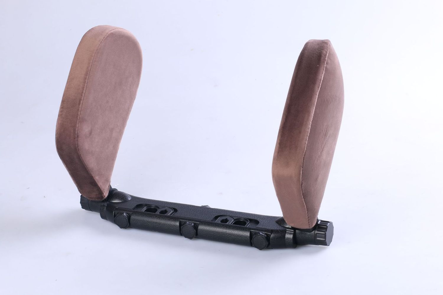 Car Pillow Side Sleep Headrest Pillow U-shaped Pillow Car Headrest, Color: Second generation plus size flannelette coffee color, Size: 47.5*21*5.5