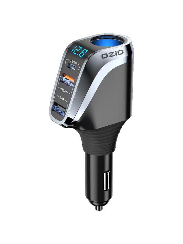 Car Charger Fast Charge 66W Digital Version One Drag Three Car Cigarette Lighter